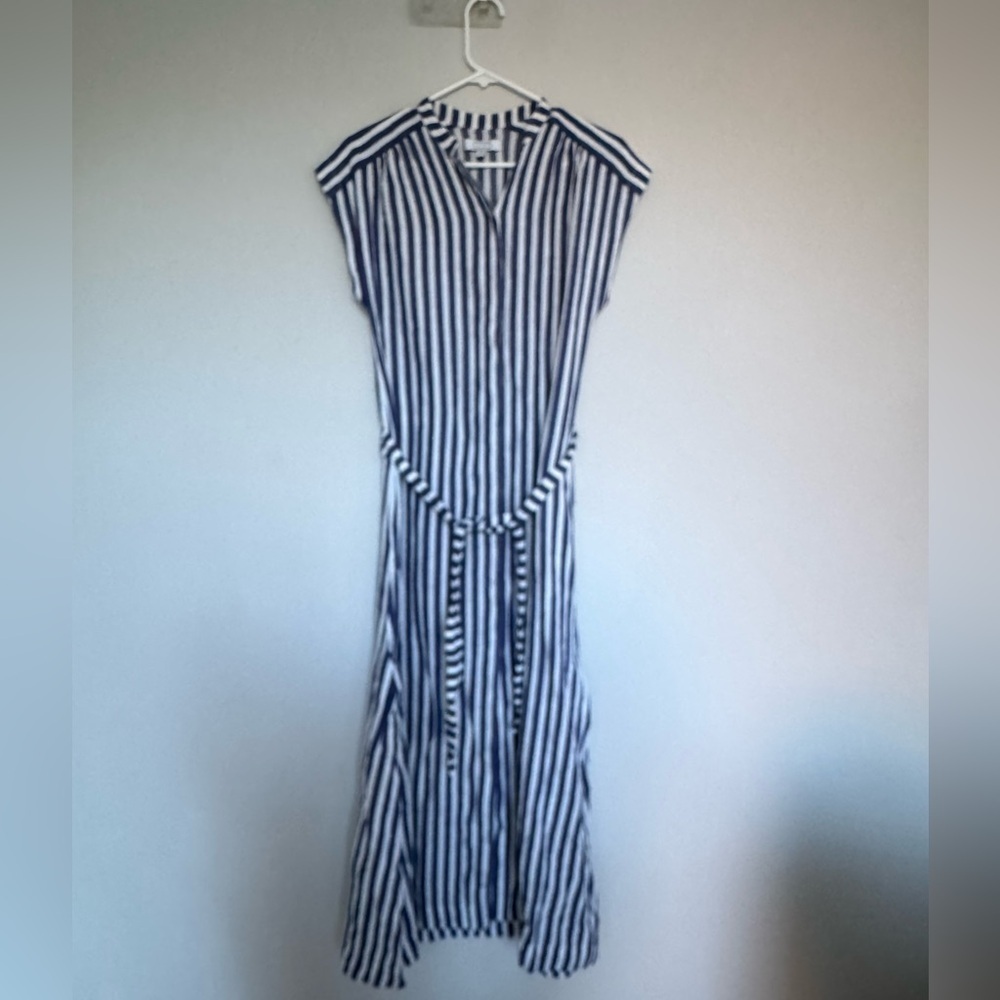 AYR The Sunset dress 100% Linen White and Blue Stripes Size XS - Picture 6 of 11